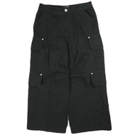 Danke Schon 25SS 鴨舌喇叭寬鬆工裝褲 UNS25140 L 黑色寬底 [二手] [Danke Schon]