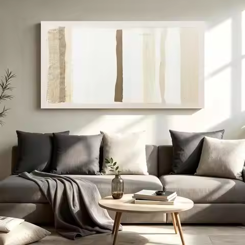 Abstract Wall Art Decor Modern Canvas Art Wall Decor Brown And White Wall Art Decor Minimalist Wall 