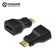 QGeeM MINI HDMI MALE TO HDMI A FEMALE ADAPTER converter HDMI to MINI HDMI Adatper 1080 P 2K 4K FOR MINI PC HDTV HD CAMERA 5504