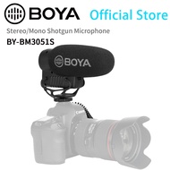 BOYA BY-BM3051S Stereo/Mono Shotgun Condenser Microphone for DSLR Compact Camcorder Audio Recorder Video Record Film Making