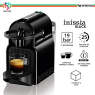 Nespresso D40-ME-BK-NE Inissia Fully Automatic Capsule Espresso Coffee Pod Machine (Ruby Black) - D40MEBKNE