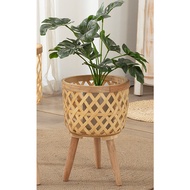 Pasu Rattan Berkaki Basket Rattan Berkaki Pasu Rotan Bakul Rotan Bamboo Flower Basket Pokok Viral Pa