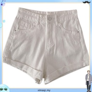 VELIN S-5XL Plus Size Denim Shorts Women Korean High Wasit Pants Plain Casual Jeans
