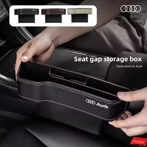 Car Seat Gap Leather Storage Box Phone Pocket For Audi Sline A3 A4 A4L A5 A6 A6L A7 Q3 Q4 Q5 Q6 Q7 B