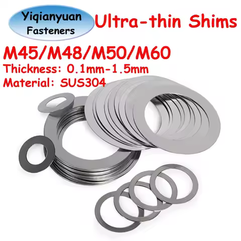 Yiqianyuan M45 M48 M50 M60 DIN988 SUS304 Stainless Steel Adjusting Shim Washers Ultra-thin Plain Was