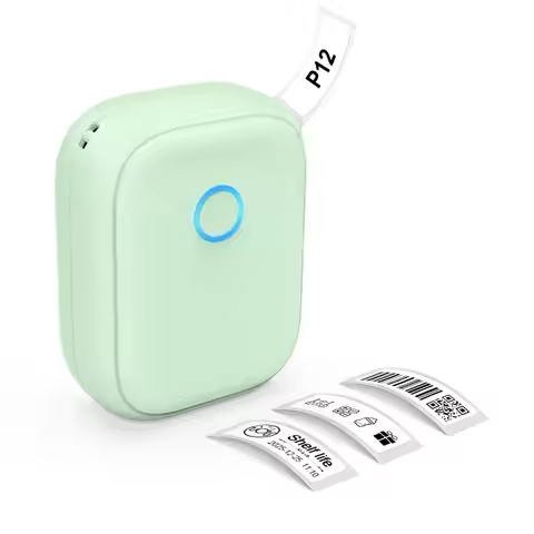 Portable Label Maker P12 Wireless Bluetooth Continuous Label Printer Similar as Marklife P15 Labelin