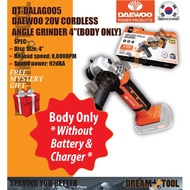 *ANGLE GRINDER / CORDLESS* Daewoo 20V Cordless Angle Grinder 4” DT-DALAG005