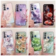 For Tecno Pop 5 LTE Case BD4 BD4i BD4a Popular Flower Butterfly Soft Black Silicone TPU Back Cover F