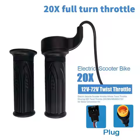 Right Handle Throttle Full Twist Throttle 24V 36V 48V 60V 72V With 3-pin Waterproof/SM Connector Sui