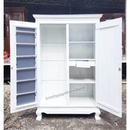 Lemari Pakaian 2 Pintu Hijab Kayu Jati Muda Cat Duco/trinityjayafurniture