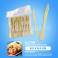 [100 PCS] Bamboo Takoyaki / Siomai Fork