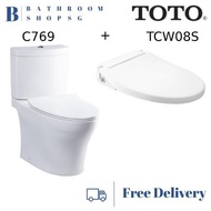 TOTO C769 Close Coupled Toilet Bowl bundle with TCW08S Ecowasher