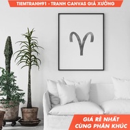 Wall painting, Aries, zodiac sign, gray and white custom sign, personalised horoscope poster astrolo