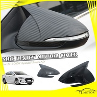 For 2016-2020 Hyundai Elantra AD Side Mirror Cover Side Review Mirror Protector Cover Trim Carbon Fi