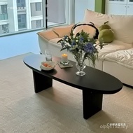 Mansion Black Household B & B Oval New Table B & B Solid Wood Log Small Apartment Chinese New Simple