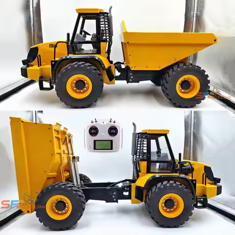 JCB714 RC Articulated Truck 1/14 3D Printed Hydraulic RC Dump Truck Model RTR Version FS-i6S Remote 