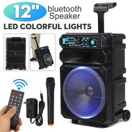 12Inches LED Portable Bluetooth Speaker Box 2000W Trolley Speakers Home Theater Karaoke Sound Box wi