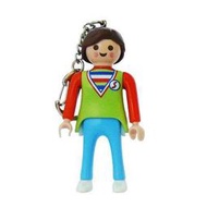 全新 2003 收藏品 德國 正版 playmobil 鑰匙圈 公仔 摩比 玩具模型 職業人偶 塑膠袋密封 超級市場員工