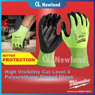 Milwaukee High Visibility Cut Level 4 Polyurethane Dipped Glove 48-73-8940/48-73-8941