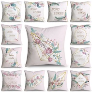 Single-sided printed feather letter pattern polyester cushion cover home decoration sofa Sarung Bantal car pillowcase