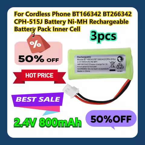 For Cordless Phone BT166342 BT266342 CPH-515J Battery 2.4V 800mAh Ni-MH Rechargeable Battery Pack In