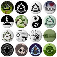 58mm Cartoon Therian Delta Symbol Button Pin Creative Cartoon Rainbow Therian Sign Brooch Badge Bag 