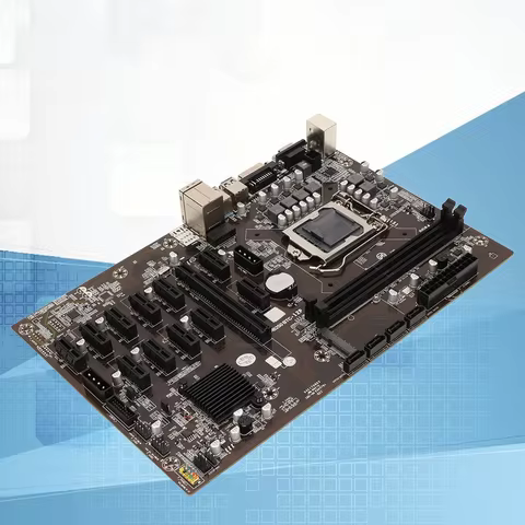 B250 BTC 12P Mining Mainboard, Gaming Motherboard Supports LGA 1151 2xDDR4 DIMM Maximum 16G, 12 GPU 