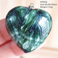 Natural Green Seraphinite Heart Pendant Love Water Drop Seraphinite Necklace Women Men Clinochlore Crystal AAAAAA