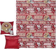 NORTHWEST NFL Hypnotic Camo Pocket Pillow 14x14 and Throw Blanket 40x50 Set, San Francisco 49ers, Te