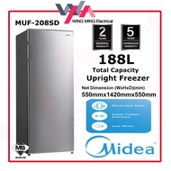 Midea 188L Gross Single Reversible Door Upright(MUF-208SD) Freezer / Refrigerator / Fridge / Peti Se