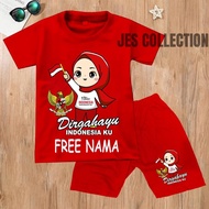 Er-79 Children's Suit (Free Name) Indonesian Independence Day T-Shirt August 17th Ages 1 - 10 Years 