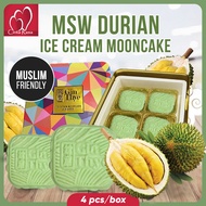 [Gin Thye] 100% MSW Durian Ice Cream Snowskin Mooncake 4pcs/box [ 2BOX FOR $69.9]