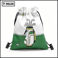 MELEN Golf Valuables Pouch, with Hook PU Leather Drawstring Golf Tee Bag, Lightweight Waist Pouch Po
