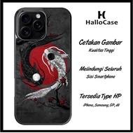 Hardcase Casing iphone 16 15 14 13 12 11 X Xr Xs Mini Plus Pro Max Yin Yang Koi HC340 Hybrid Case