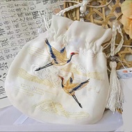 Hanfu Embroidered Bag Tassel Wallet Hanfu Accessories Hanfu Bag Antique All-Match Bag Embroidered Messenger Bag100329H HH