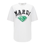 ของแท้100% ตัวอักษรเพชรเสื้อยืดพิมพ์ลายแขนสั้นแบบหลวม Mardi Mercredi