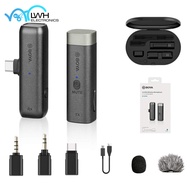 BOYA BY-WM3U / BY-WM3D 2.4GHz Wireless Microphone with Type-C / Lightning MFI Certified iOS Adapter 3.5mm TRS &amp; TRRS Adapter &amp; Charging Case Compatible with Most Android Type-C / IOS Devices