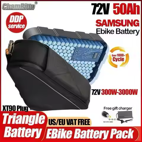 72v 3000w Electric bicycle cham rider 40ah 30ah 50ah 60ah Triangular Battery ebike Lithium Battery 7