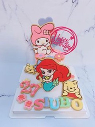 4寸小魚仙 Melody Winnie the pool蛋糕*小熊維妮蛋糕*公主蛋糕*melody蛋糕*美人魚曲奇*散水餅*生日曲奇*回禮*婚宴回禮*百日宴*生日牌*糖霜曲奇*蛋糕裝飾*曲奇蛋糕*卡通