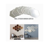 Shatterproof Hexagonal Mirror Sticker Room Accessories