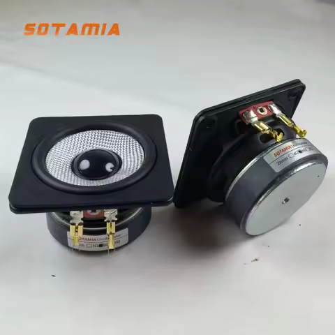 SOTAMIA 2Pcs 2.5 Inch Midrange Speaker 6 Ohm 8W-35W Glass Fiber Basin Hifi Fever Home Music Loudspea
