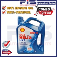 FIS Engine Oil Shell Helix HX7 5W30 4Liter Lubricant Semi Synthetic API SN/CF For Perodua Myvi Lagi 