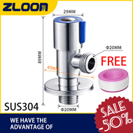Zloon Angle Valve sus304 2 way valve water tap Stainless Steel One Piece Angle Valve Kitchen Bathroom water valve cover 1/2 Inch 2 way shower head valve