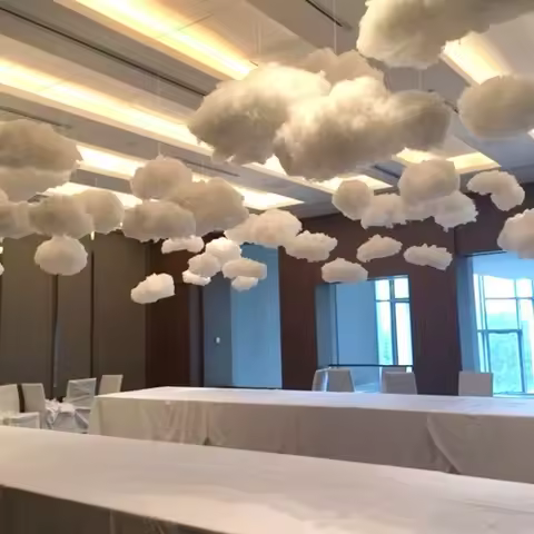 Artificial White Cotton Cloud Weddings Birthday Party Background Decoration Props Room DIY Hanging O