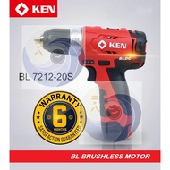 [ 1 SET ] BL 7212-20S Ken Professional 12V BL Brushless Cordless Drill Driver BL7212-20S