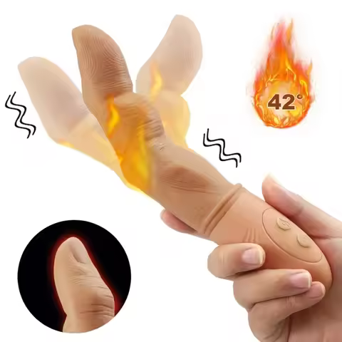 G-spot vibrator, Realistic Finger vibrator with heat, and realistic silicone clitoral stimulation ps