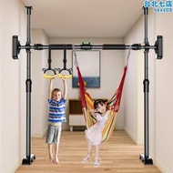 單槓室內家用引體向上器門上免打孔兒童健身器材門框單杆拉伸吊桿