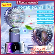 Portable USB Fan Aircond kipas berdiri mini Adjustable Cooling Fan 5 Speed Rechargeable Handheld with Led Display 手持风扇便携