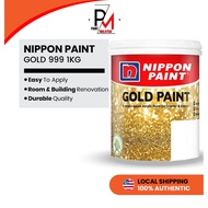 NIPPON Gold Paint 999 1KG Gold Water Base UV Protection Gold Paint Cat Emas Cat Dalaman Dan Luaran Dinding Rumah