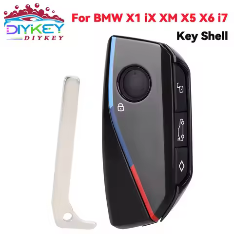 DIYKEY 4 Buttons Key Remote Case Cover Shell Fob For BMW i7 X7 G07 LCI iX I20 X1 U11 7 Series G70 G0